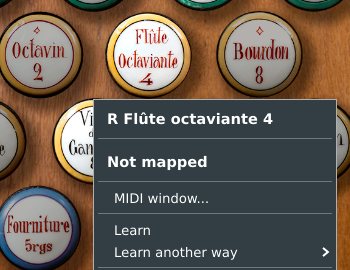 The right-click menu of a stop