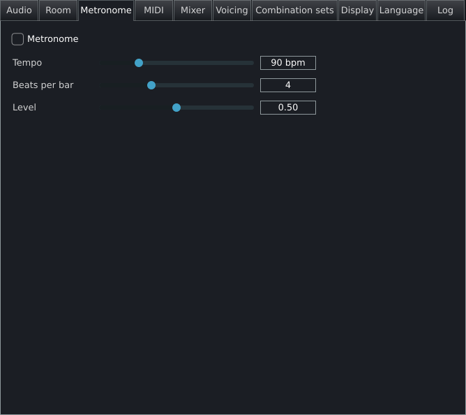 The Metronome tab