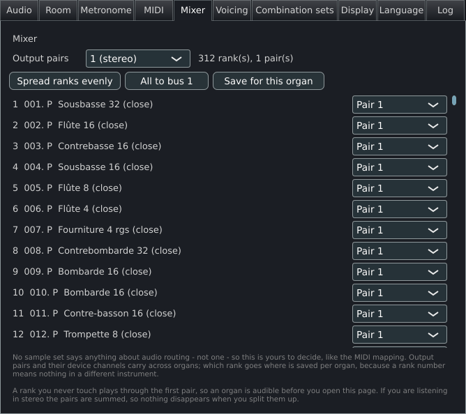 The Mixer tab