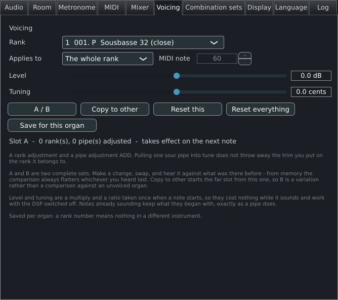The Voicing tab
