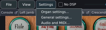 The Settings menu