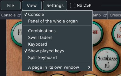 The View menu