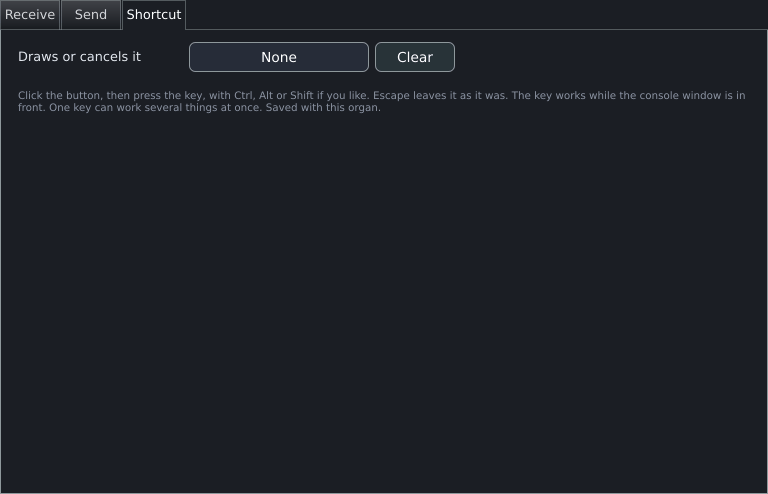 The Shortcut tab