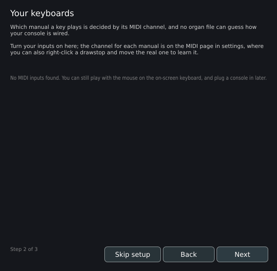 The wizard, step 2: Your keyboards