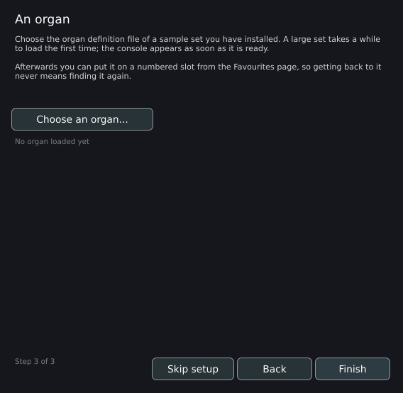 The wizard, step 3: An organ